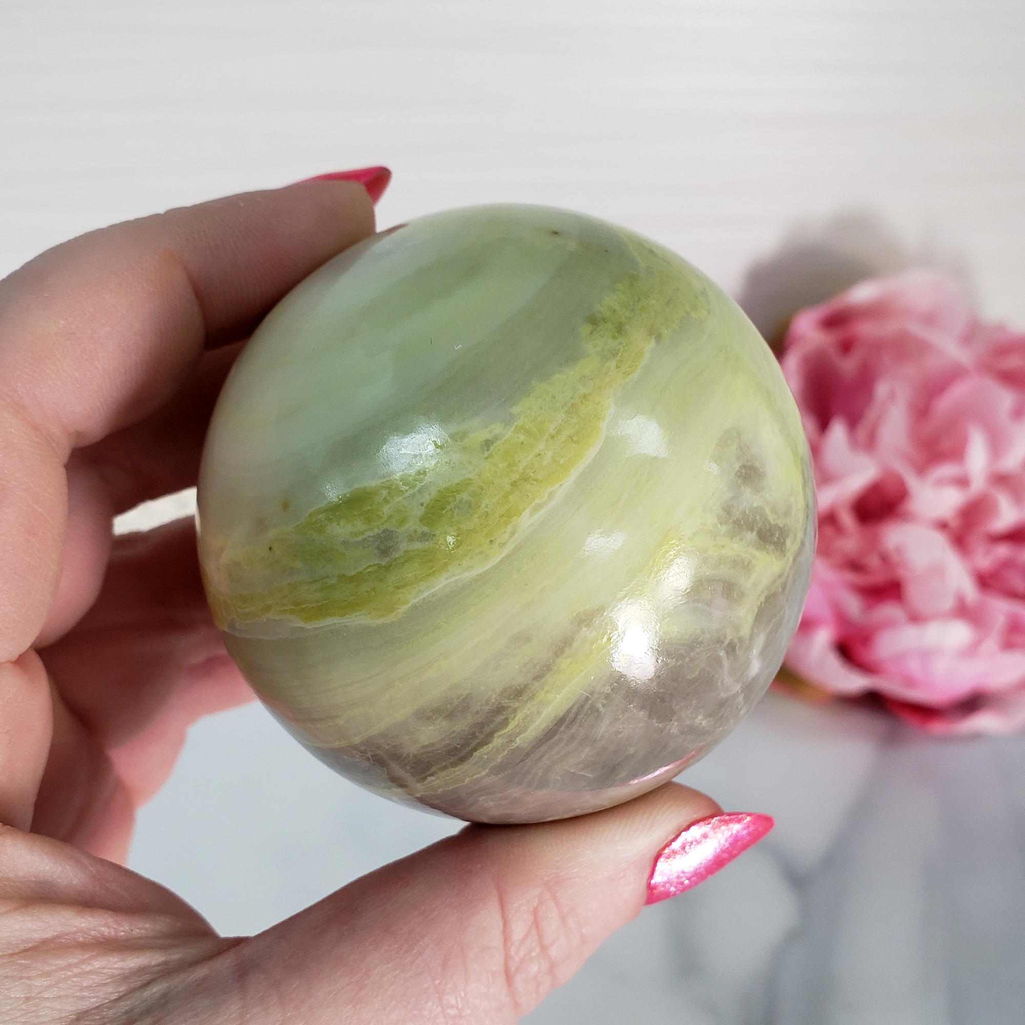 Unique Infinite Serpentine Crystal Sphere Natural Gemstone Orb | 60mm | Affinity - 1