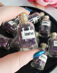 Amethyst Crystal Natural Gemstone Chips in Glass Bottle - 1