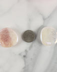 Angel Aura Rose Quartz Crystal Titanium Aura Coated Palm Stone for Meditation - Heart Chakra Stone - 4