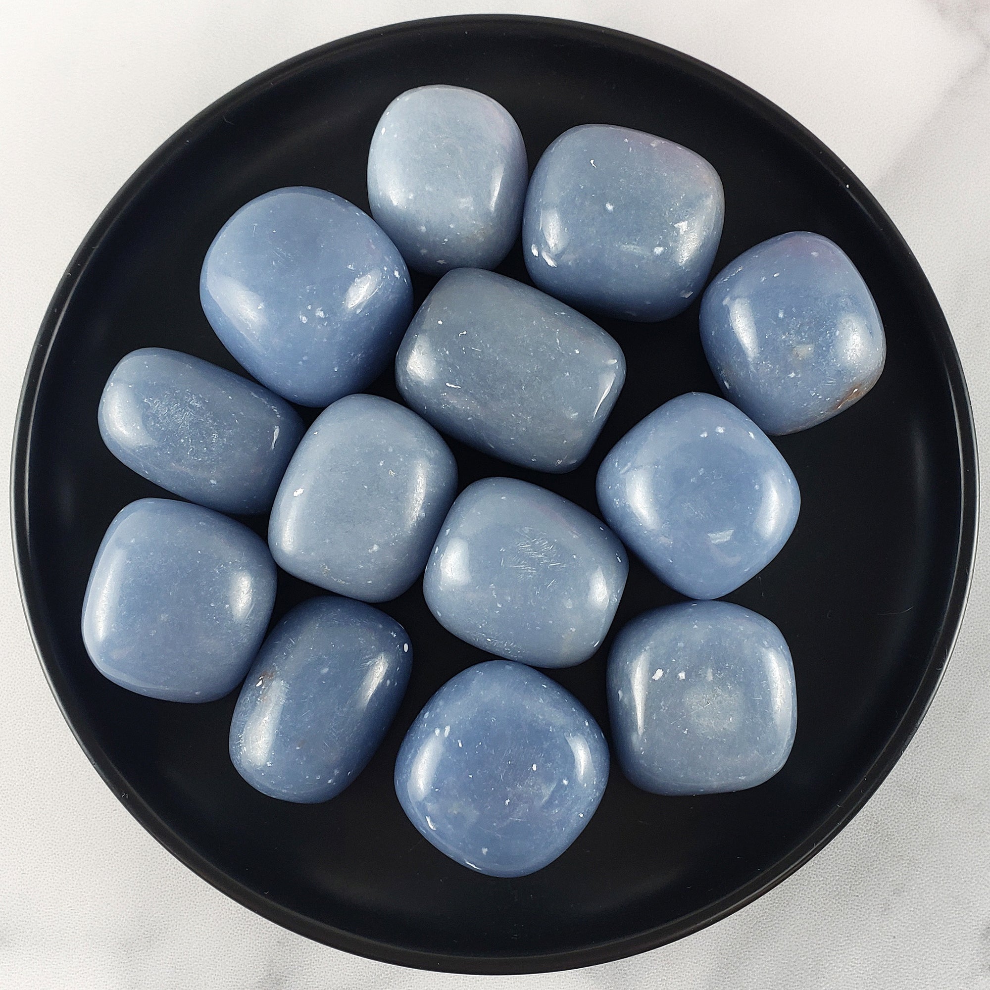 Anhydrite Angelite Crystal Natural Gemstone Tumbled Stone | Stones for Higher Chakras