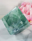 Unique Blue-Green Fluorite Crystal Cube Natural Gemstone | Animus - 4