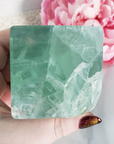 Unique Green Fluorite Crystal Cube Natural Gemstone - Aqua - 2