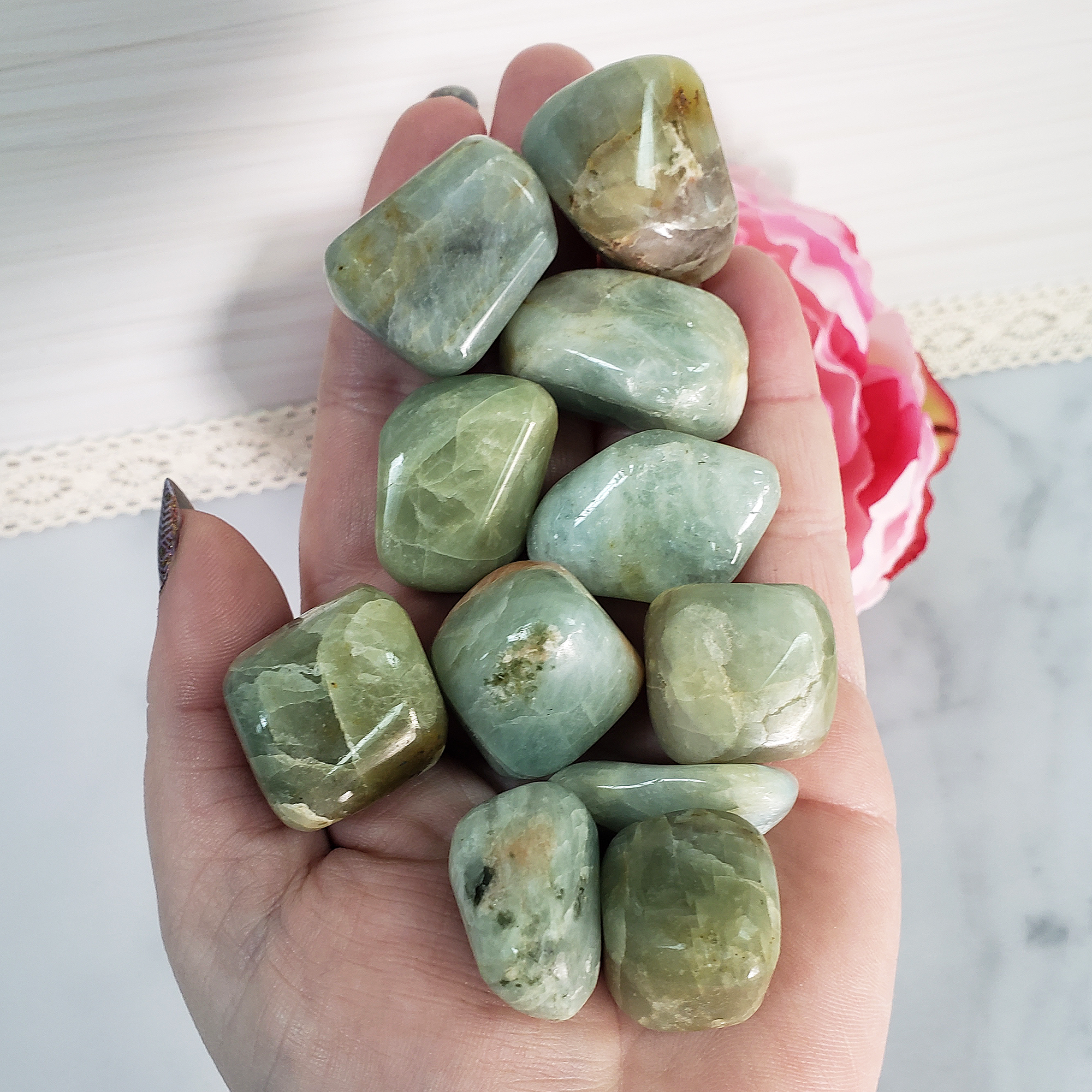 Aquamarine Stone Beryl Crystal Natural Gemstone Tumbled Stone | One Stone - 2