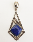 Unique Lapis Lazuli Crystal Natural Gemstone 925 Sterling Silver Pendant | Architect