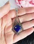 Unique Lapis Lazuli Crystal Natural Gemstone 925 Sterling Silver Pendant | Architect - 1