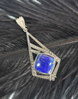 Unique Lapis Lazuli Crystal Natural Gemstone 925 Sterling Silver Pendant | Architect - 2