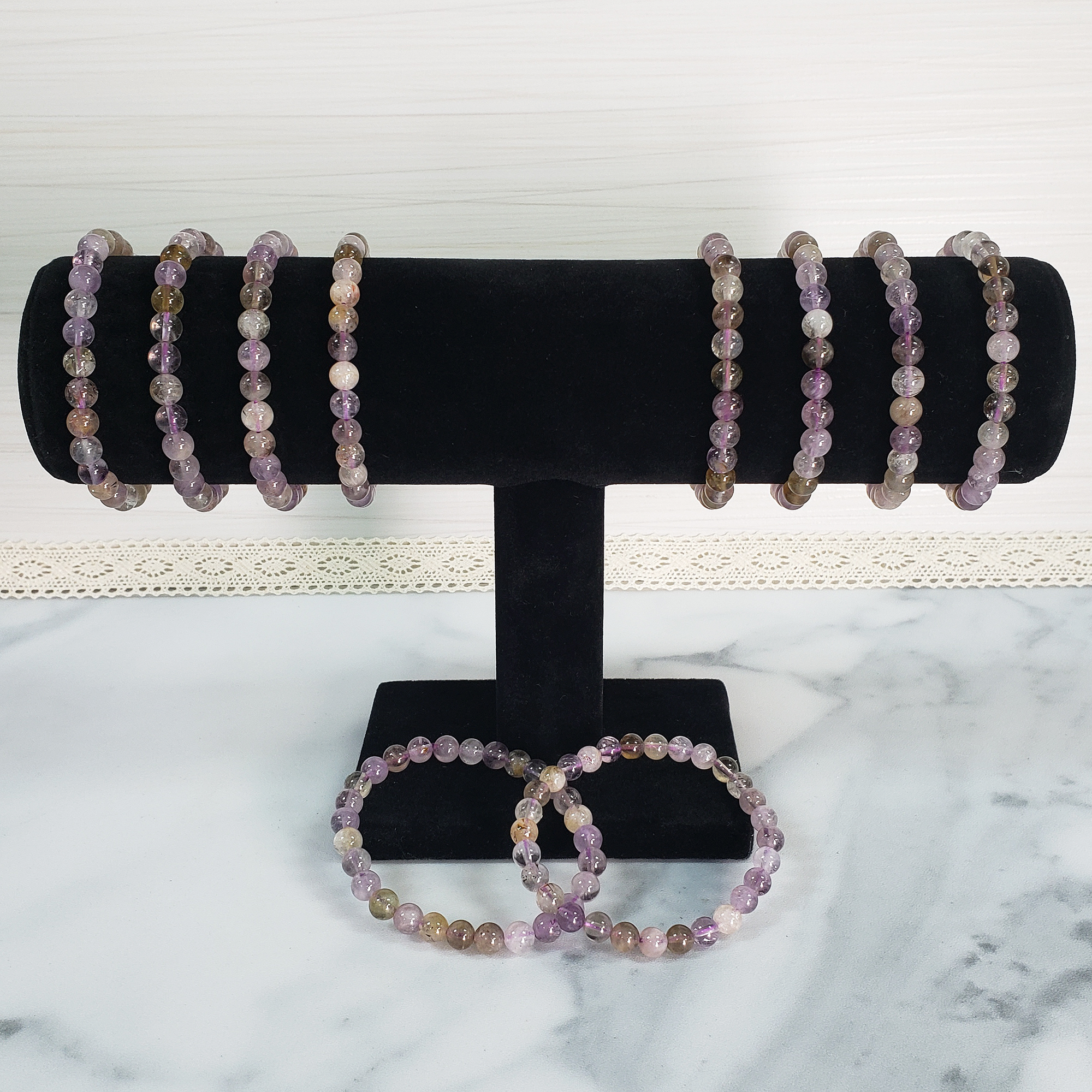 Auralite 23 Crystal Natural Gemstone 5-6mm Beaded Bracelet