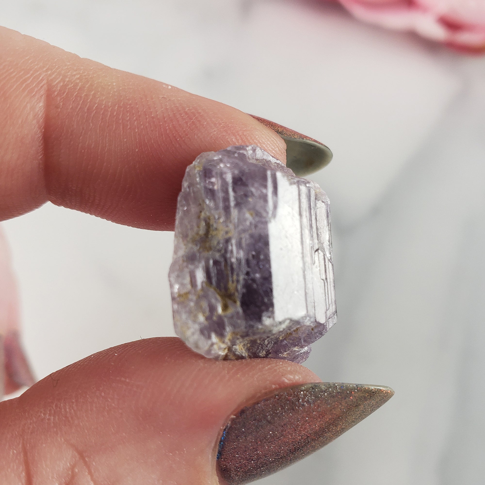 Unique Purple Scapolite Crystal Natural Mineral Formation Rough Gemstone | Awareness - 1