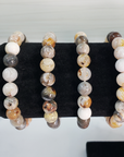 Bamboo Leaf Agate Stone Natural Crystal 7-8mm Beaded Bracelet - 2