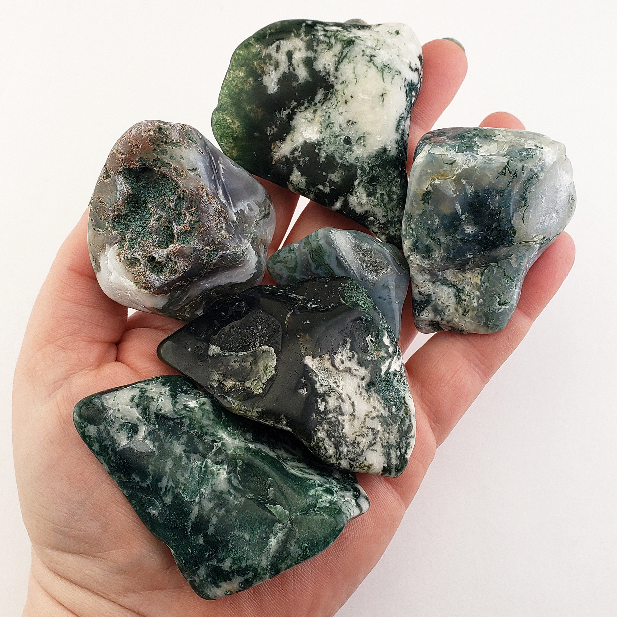 Moss Agate Crystal Natural Gemstone Tumbled Stone | Freeform | Multiple Sizes! - B