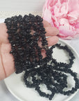 Black Obsidian Crystal Natural Gemstone Chip Bead Bracelet - Crystals for Evil Eye Protection