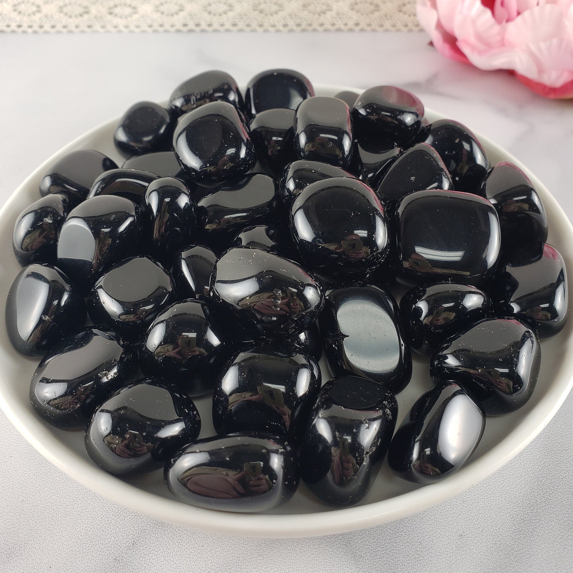 Black Obsidian Crystal Natural Gemstone Tumbled Stone | Natural Obsidian Stones