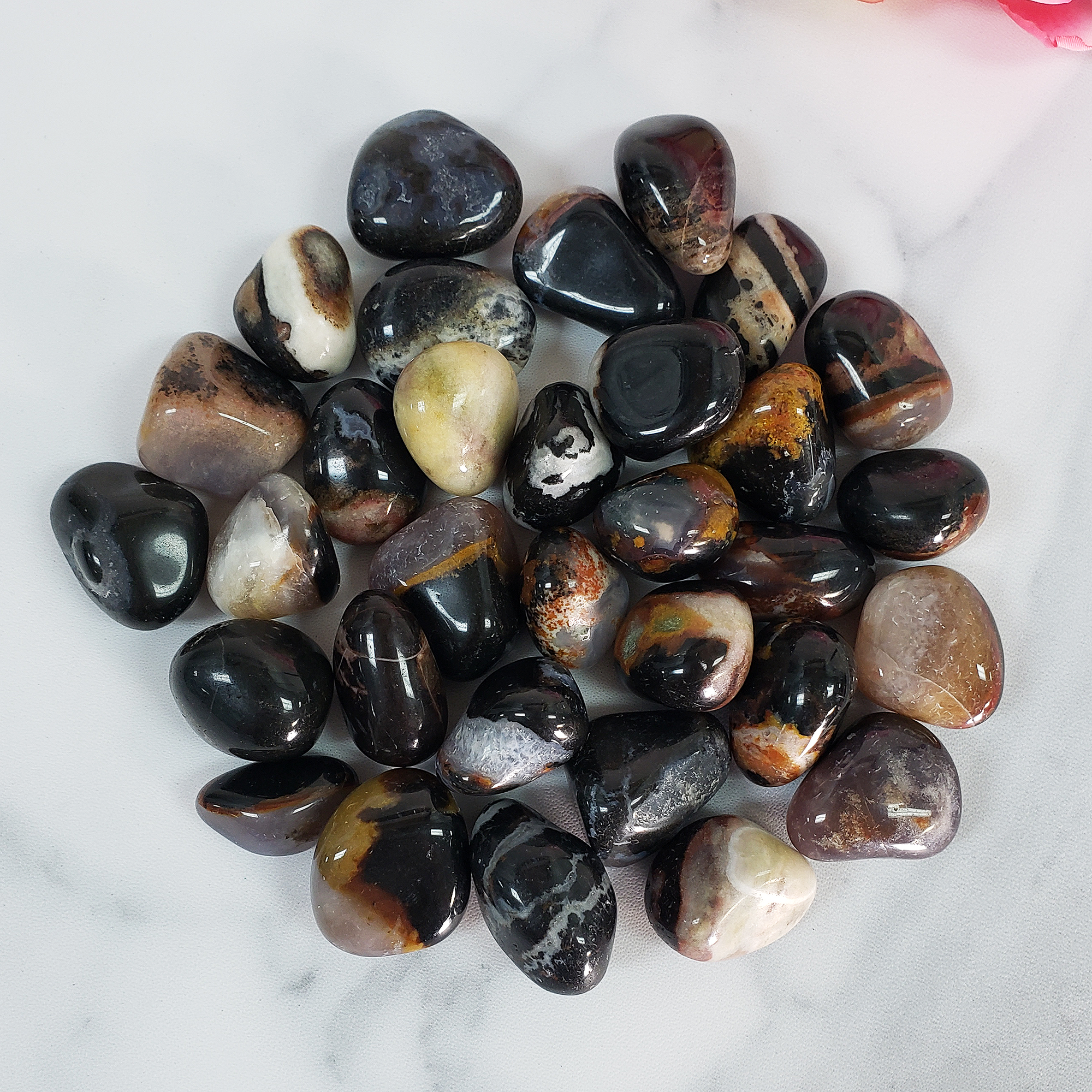 Black Sardonyx Stone Natural Crystal Tumbled Stone - 7