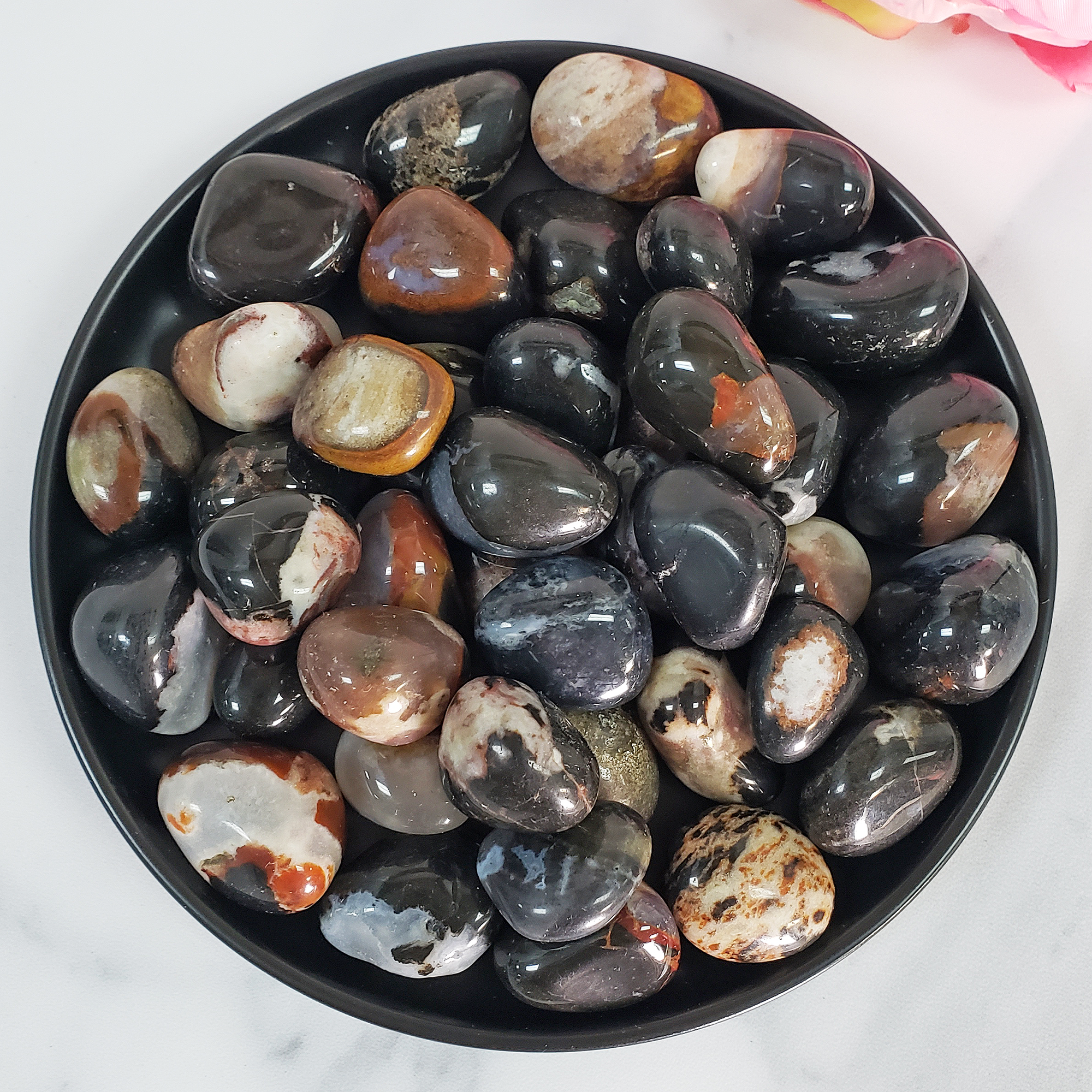 Black Sardonyx Stone Natural Crystal Tumbled Stone