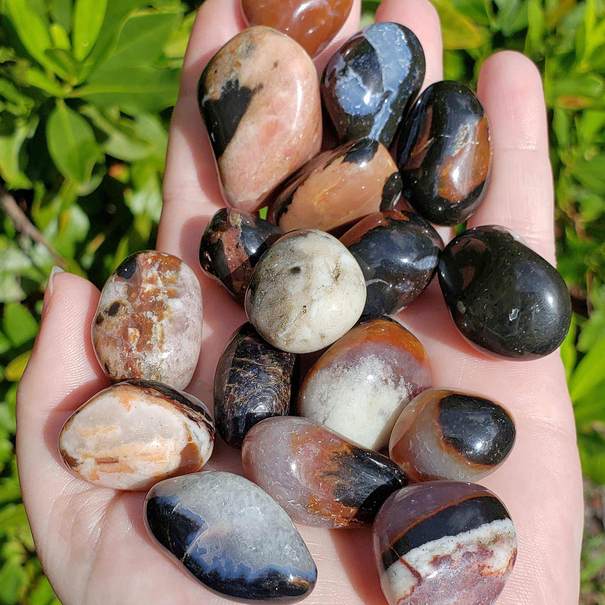 Black Sardonyx Stone Natural Crystal Tumbled Stone - 1