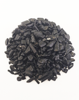 Black Tourmaline Stone Natural Crystal Chips By the Ounce - White Background