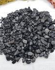 Black Tourmaline Stone Natural Crystal Chips By the Ounce - On Board