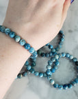 Blue Apatite Crystal Natural Gemstone 8mm Bead Bracelet - 4