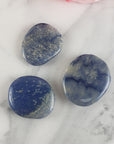 Blue Quartz Blue Aventurine Natural Gemstone Palm Stone Worry Stone Meditation Tool - Throat Chakra - 3