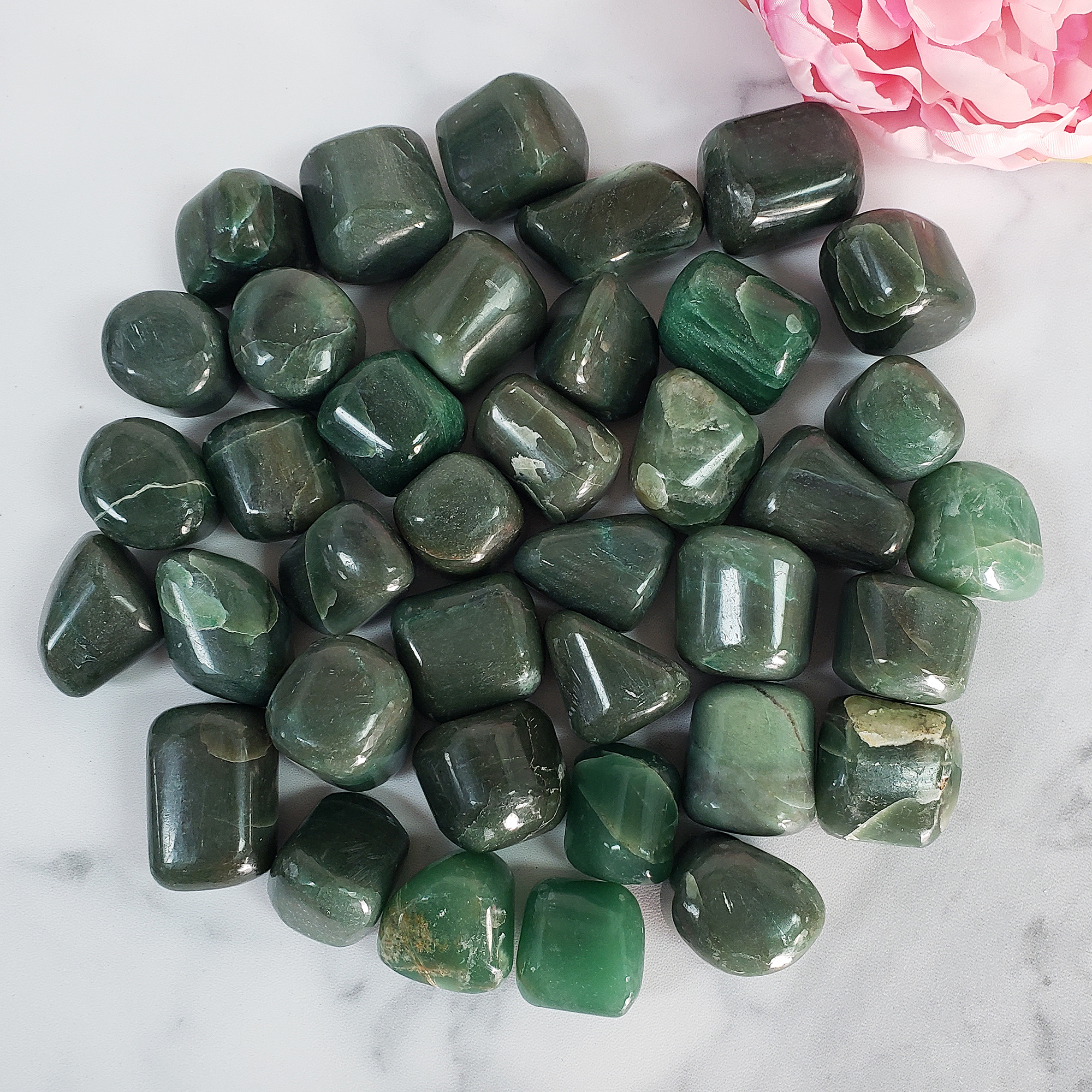 Green Bowenite Antigorite Natural Gemstone Tumbled Stone  4