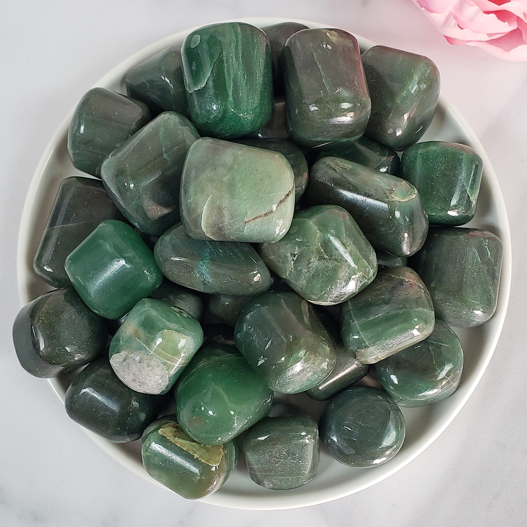 Green Bowenite Antigorite Natural Gemstone Tumbled Stone - 2