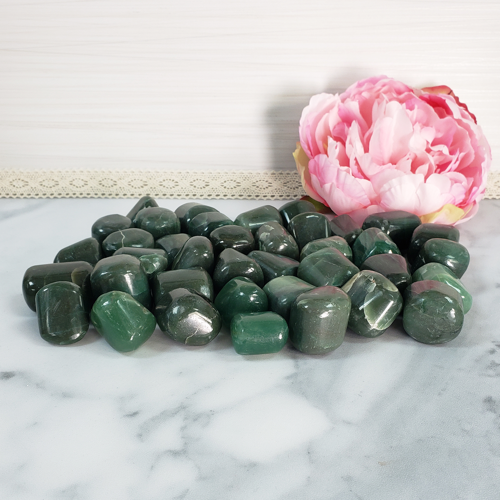 Green Bowenite Antigorite Natural Gemstone Tumbled Stone - 1