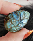 Unique 39 Carat Labradorite Cabochon Natural Gemstone Carving | Bromeliad - 1