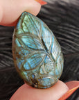 Unique 39 Carat Labradorite Cabochon Natural Gemstone Carving | Bromeliad