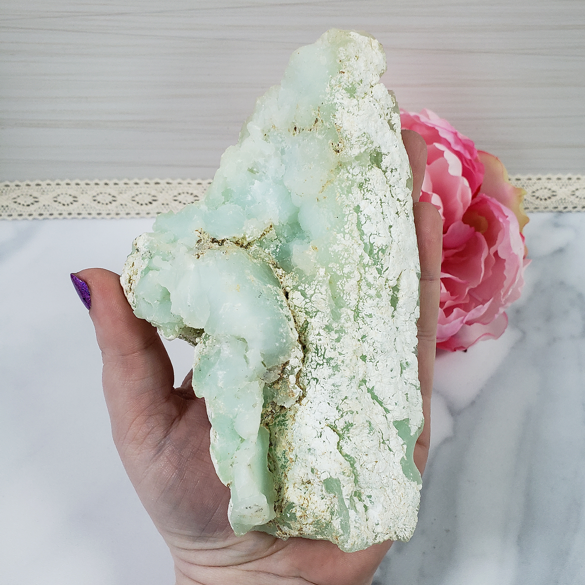 Unique Jumbo High Quality Natural Raw Green Chrysoprase Cluster | Calypso