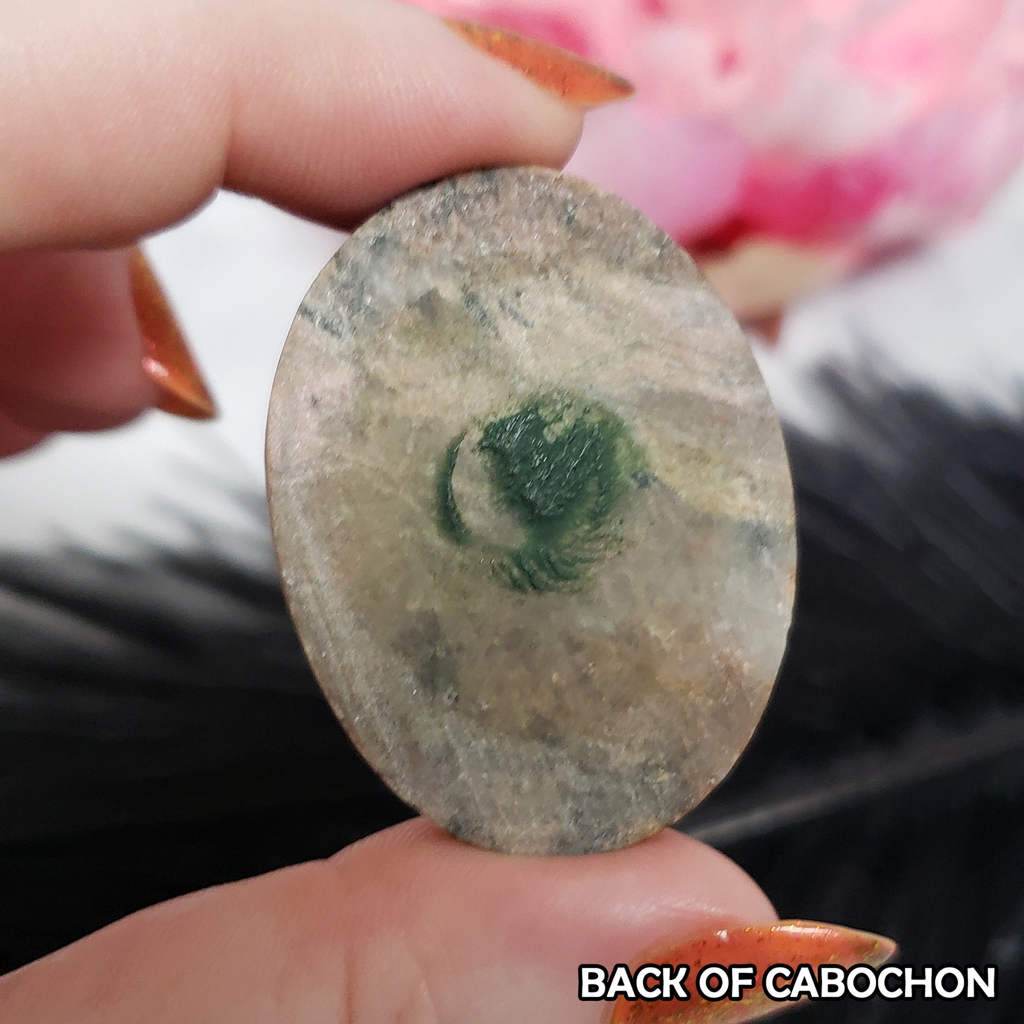 Unique 82 Carat Rhodonite Crystal Natural Stone Cabochon | Camellia - 1