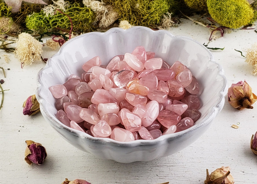 Rose Quartz Pebble Crystal Chips - By the Ounce