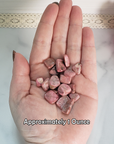 Rhodonite Crystal Pebbles Natural Gemstone Chips By the Ounce - One Ounce of Rhodonite Chips