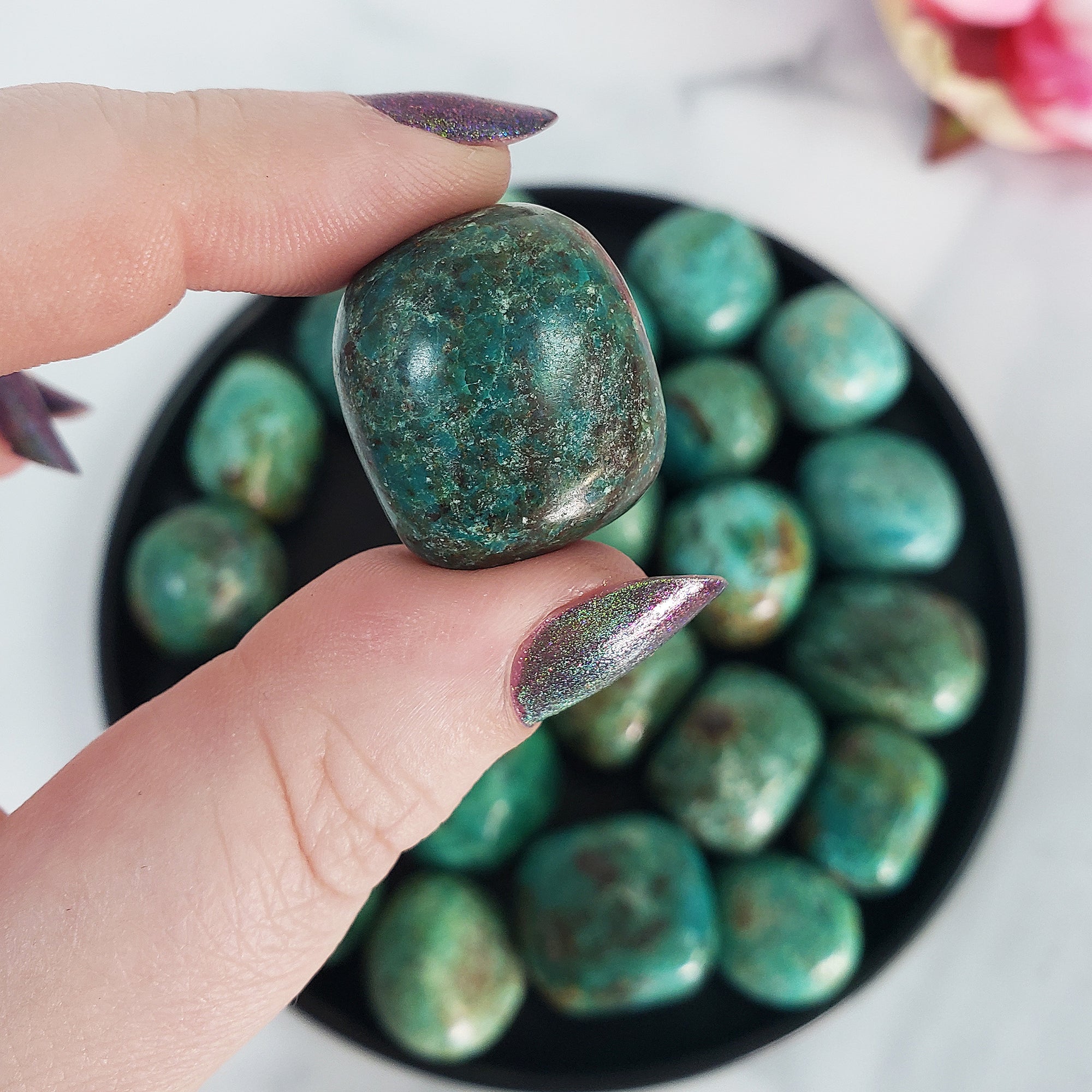 Chrysocolla Stone Natural Crystal Gemstone Tumbled Stone - 8