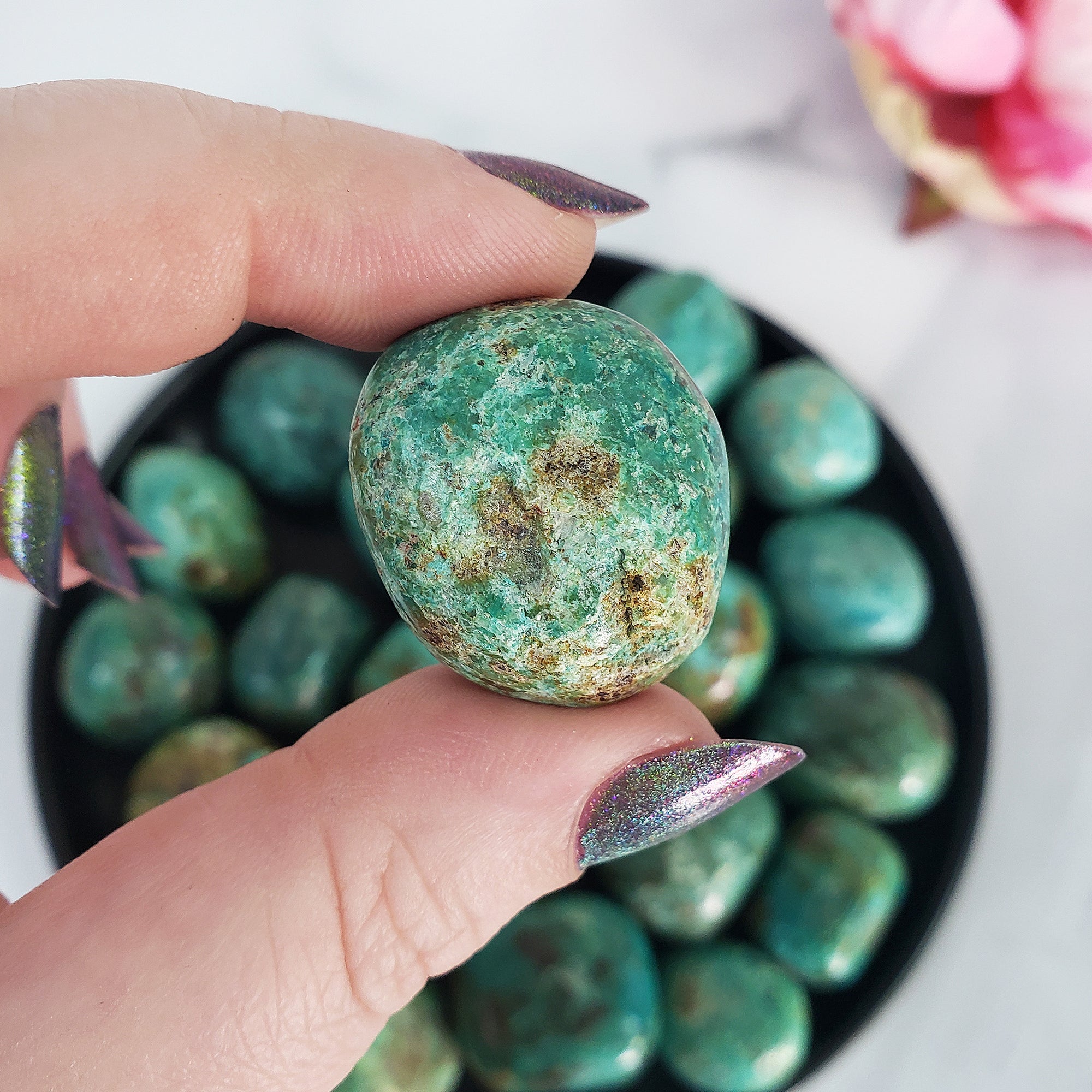 Chrysocolla Stone Natural Crystal Gemstone Tumbled Stone - 3