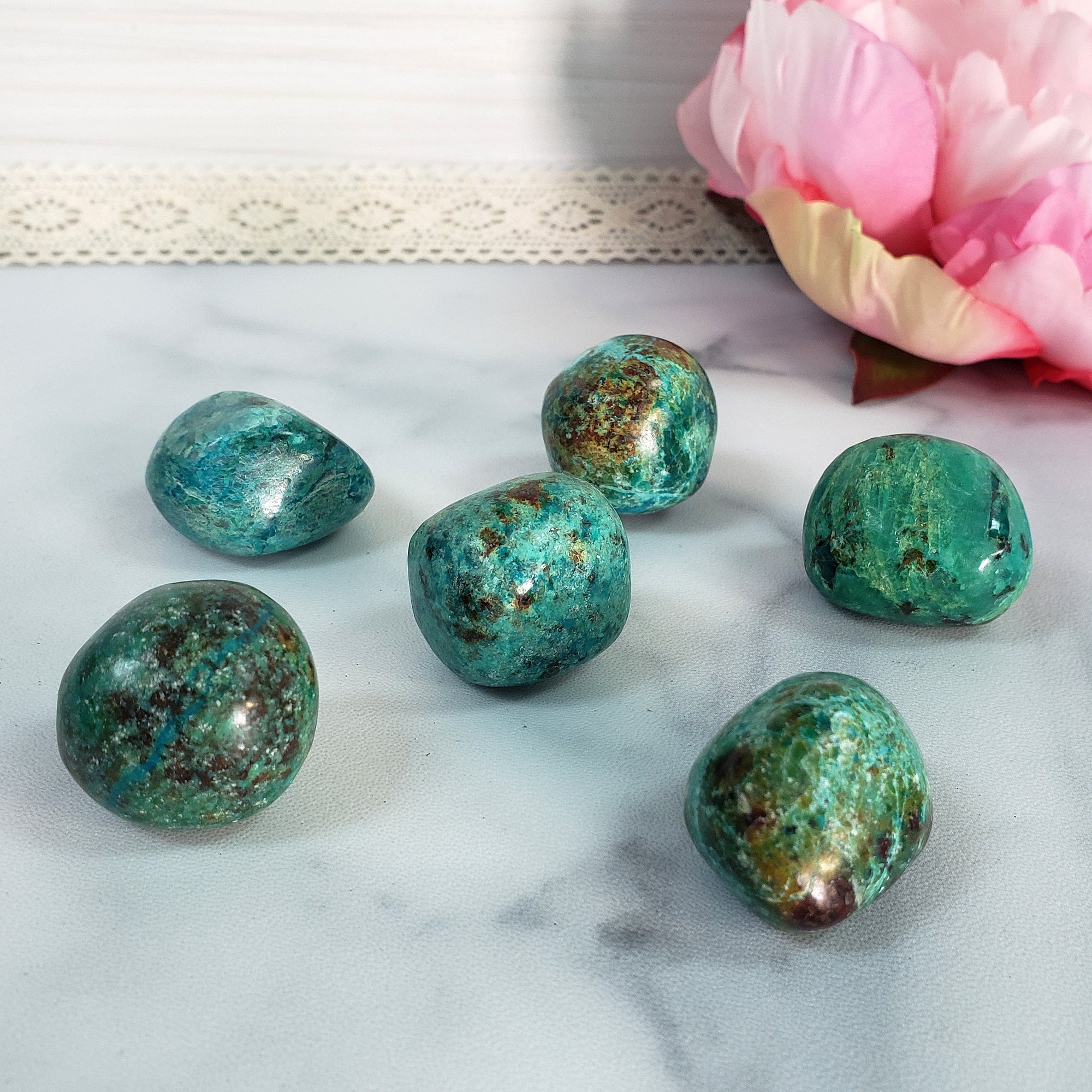 Chrysocolla Stone Natural Crystal Gemstone Tumbled Stone - 5