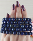Lapis Lazuli Crystal Color Enhanced Gemstone 7-8mm Bead Bracelet