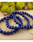 Lapis Lazuli Crystal Color Enhanced Gemstone 7-8mm Bead Bracelet