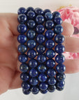 Lapis Lazuli Crystal Color Enhanced Gemstone 7-8mm Bead Bracelet