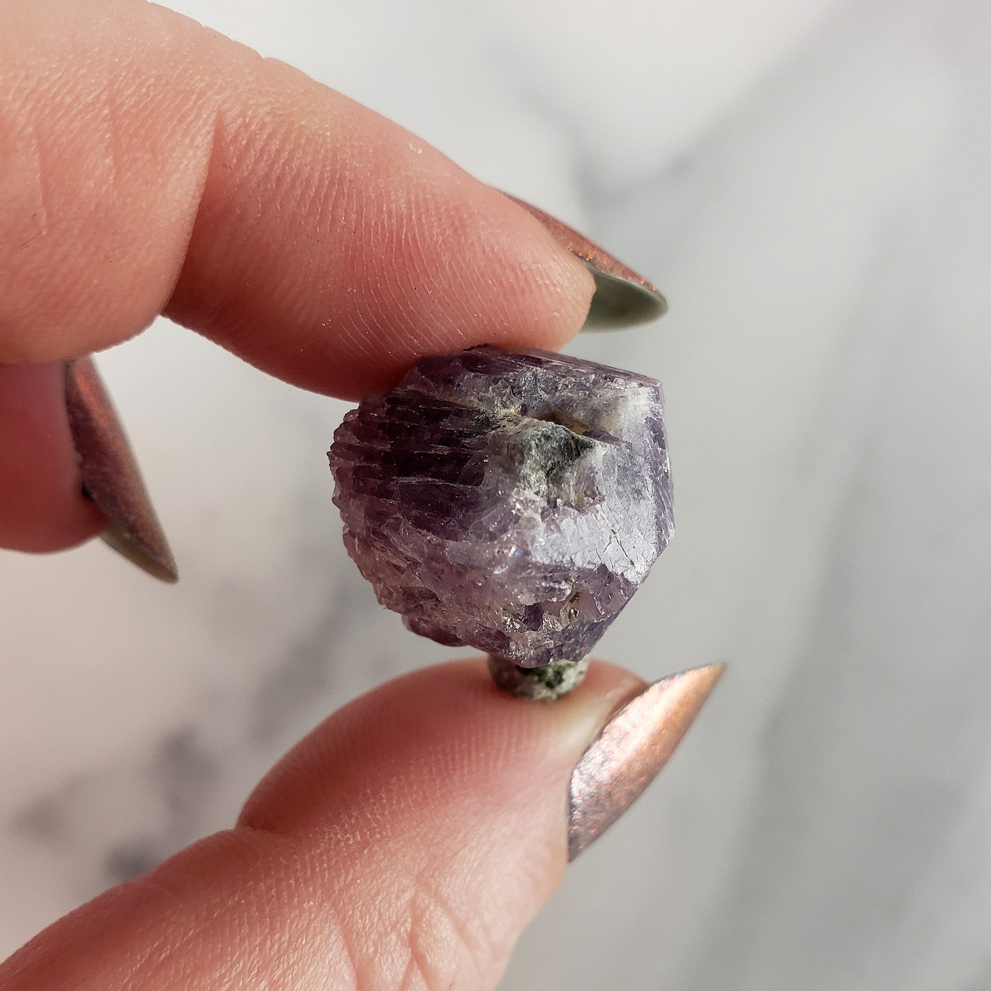 Unique Purple Scapolite Crystal Natural Mineral Formation Rough Gemstone | Consideration - 1