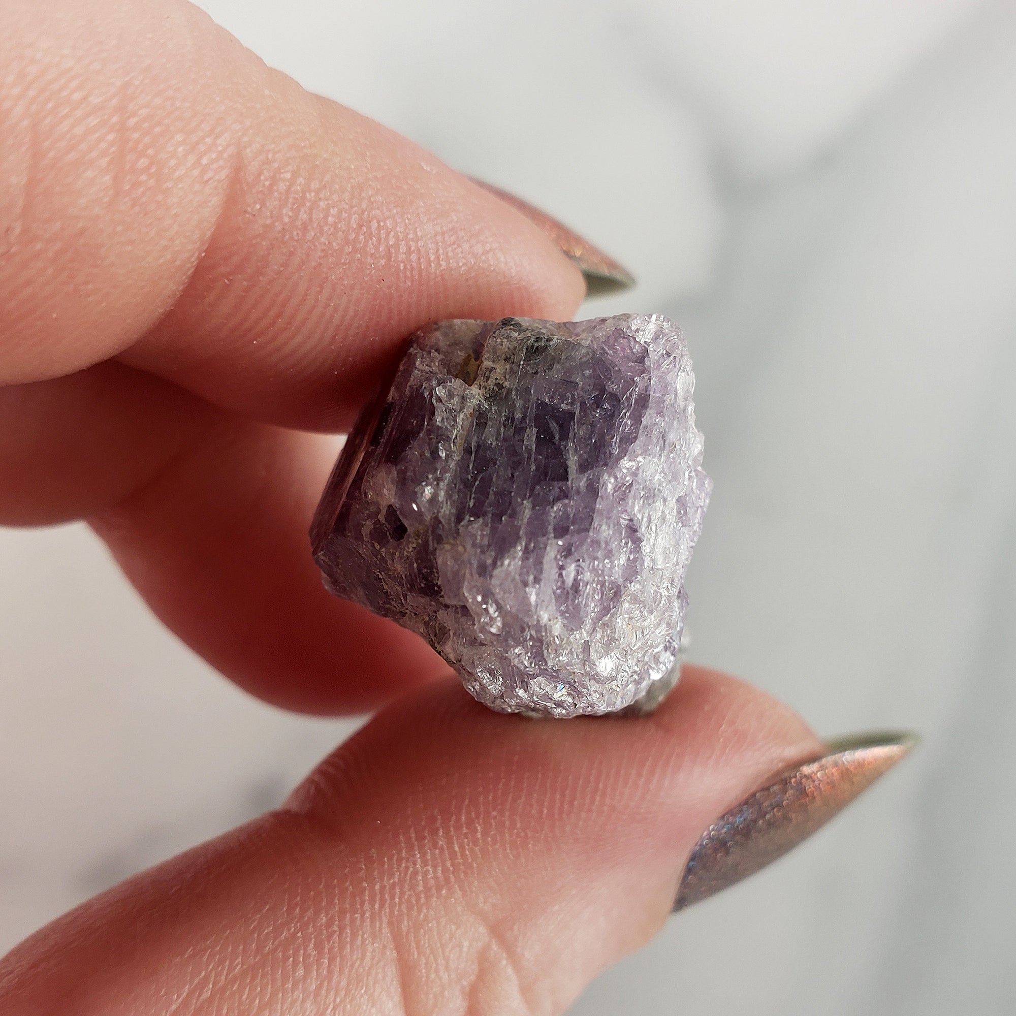 Unique Purple Scapolite Crystal Natural Mineral Formation Rough Gemstone | Consideration - 4
