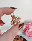 Copper-Plated Spiral Metal Cage Pendant | Make Your Own Crystal Jewelry!