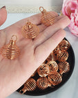 Copper-Plated Spiral Metal Cage Pendant | Make Your Own Crystal Jewelry! - Great for Windchimes and Suncatchers!