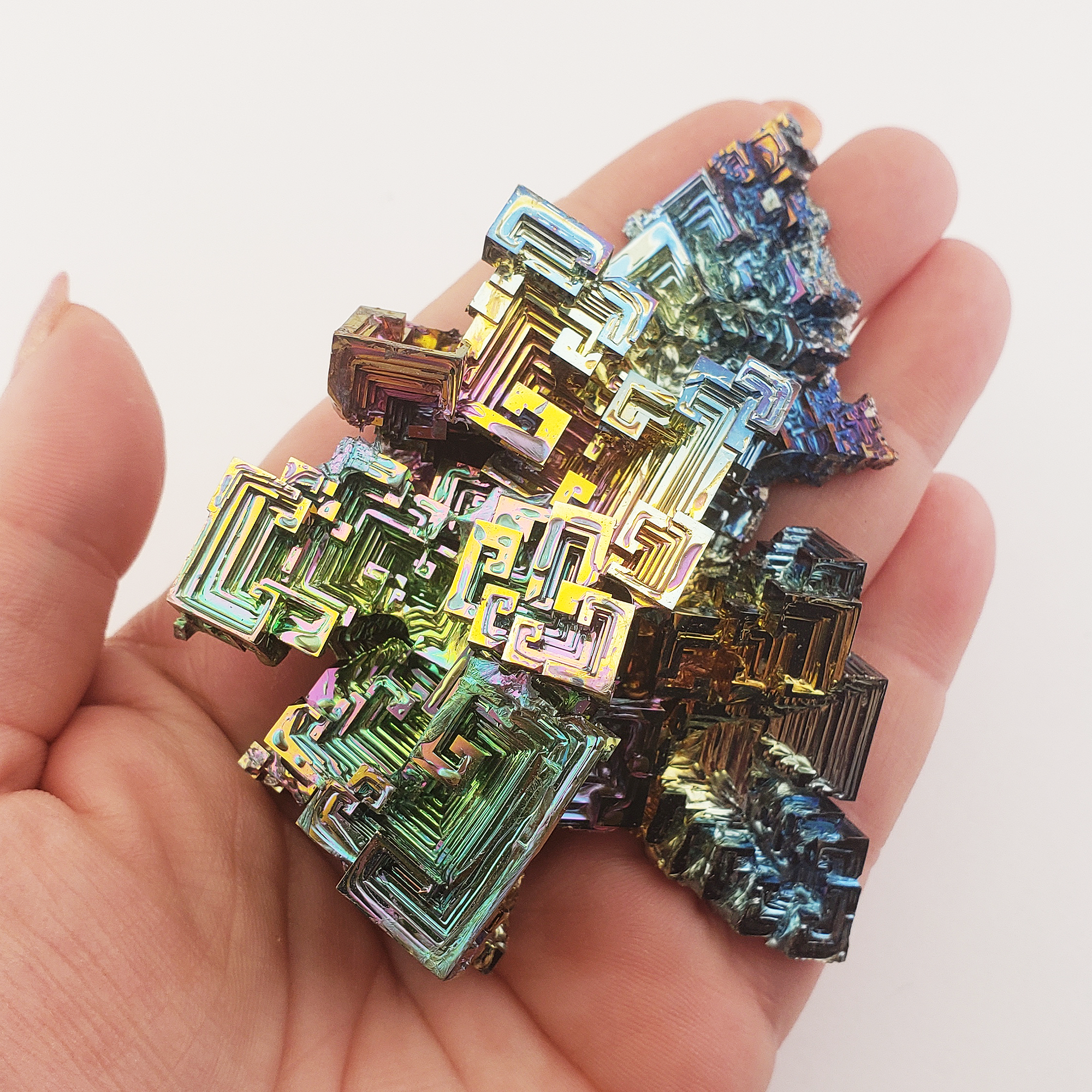 Unique Jumbo Bismuth Crystal Cluster | Curcubeu