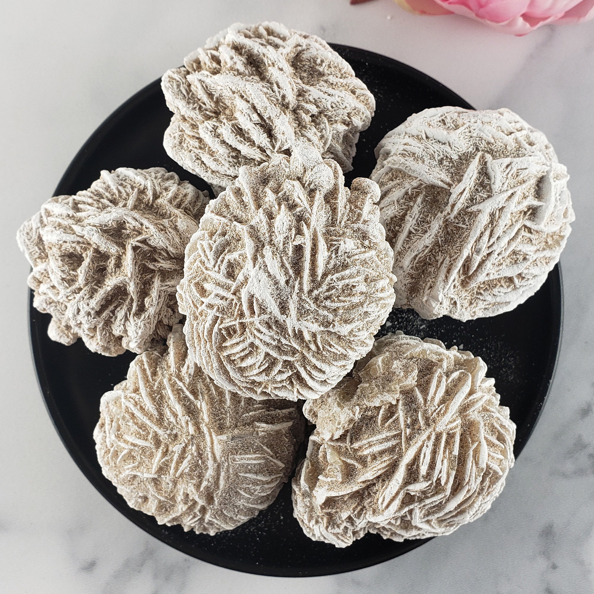 Desert Rose Selenite Crystal Cluster Rough Mineral Formation | Heat Treated -11