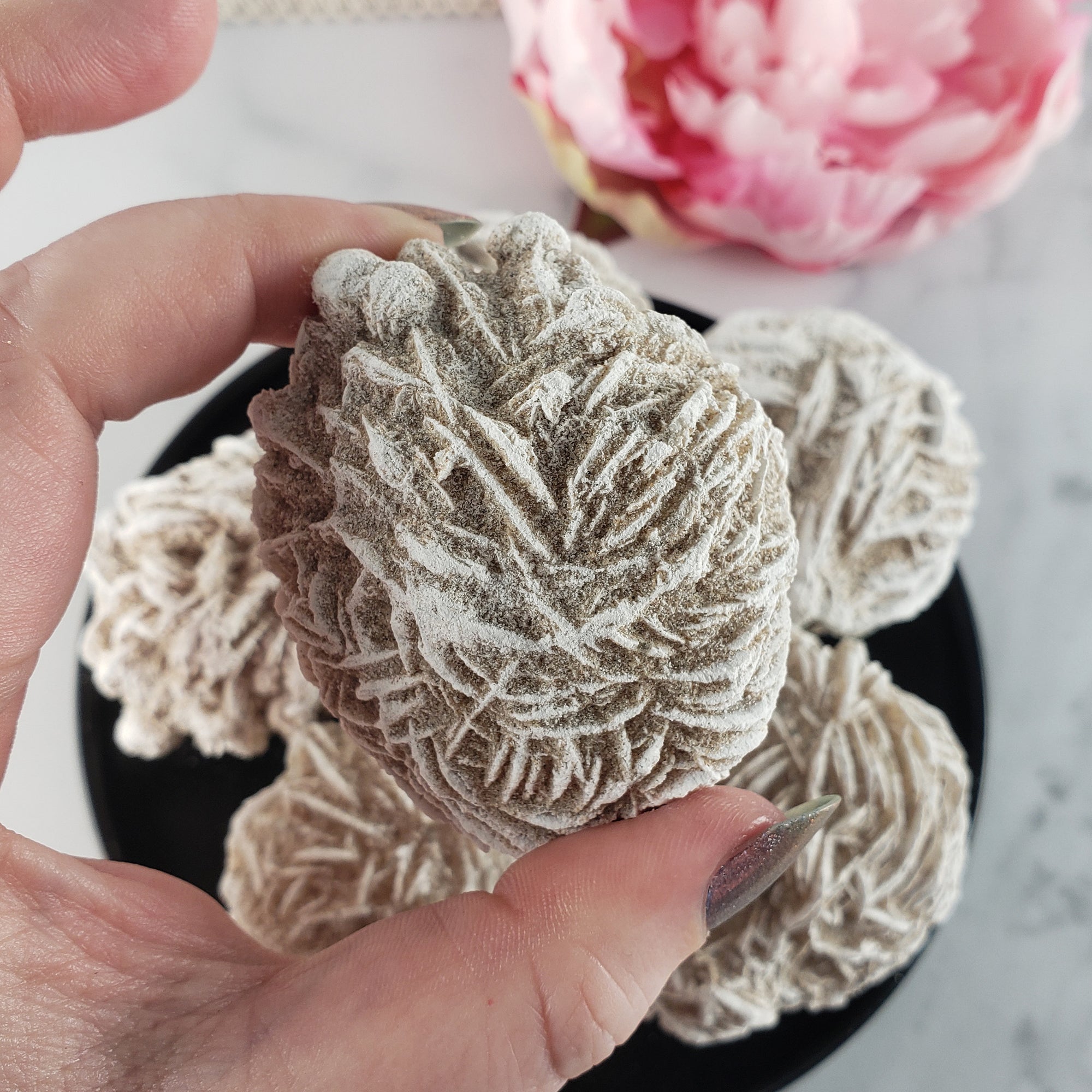 Desert Rose Selenite Crystal Cluster Rough Mineral Formation | Heat Treated - 10