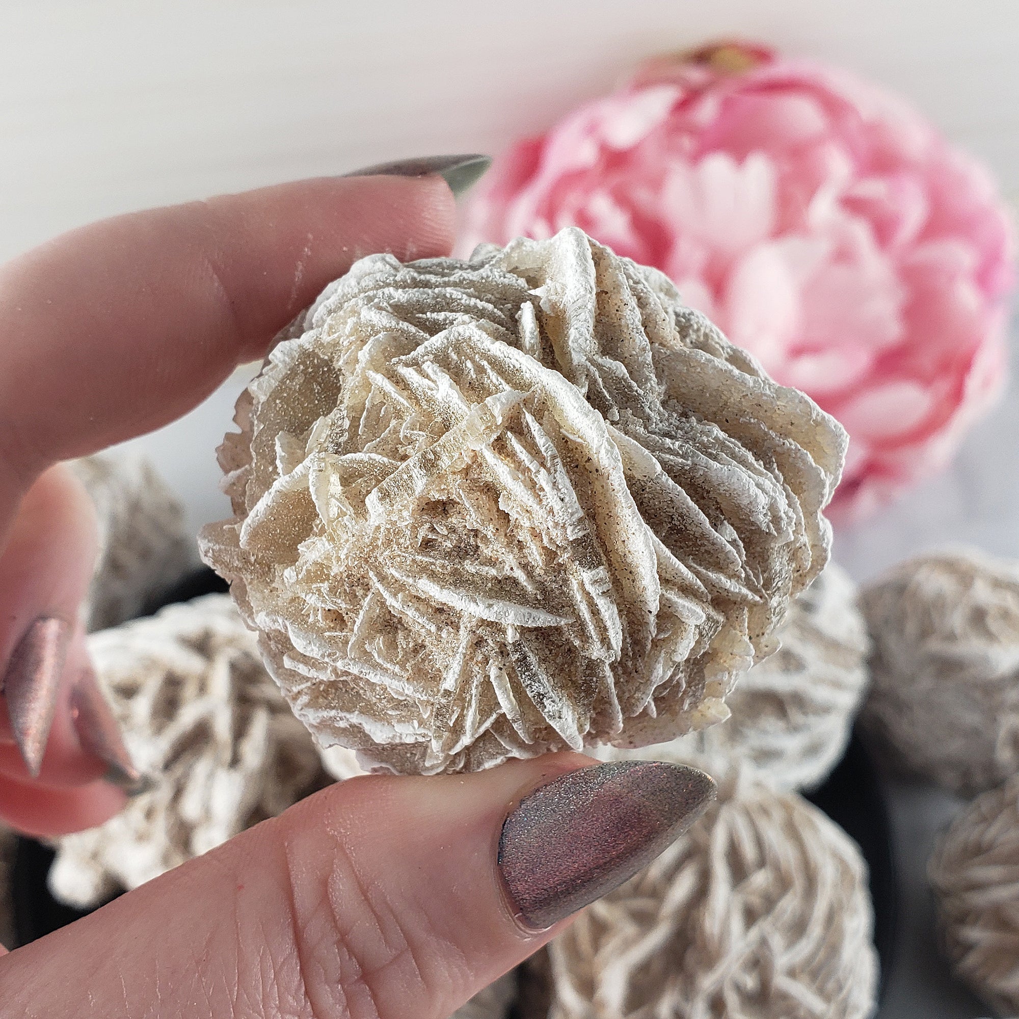 Desert Rose Selenite Crystal Cluster Rough Mineral Formation | Heat Treated - 4