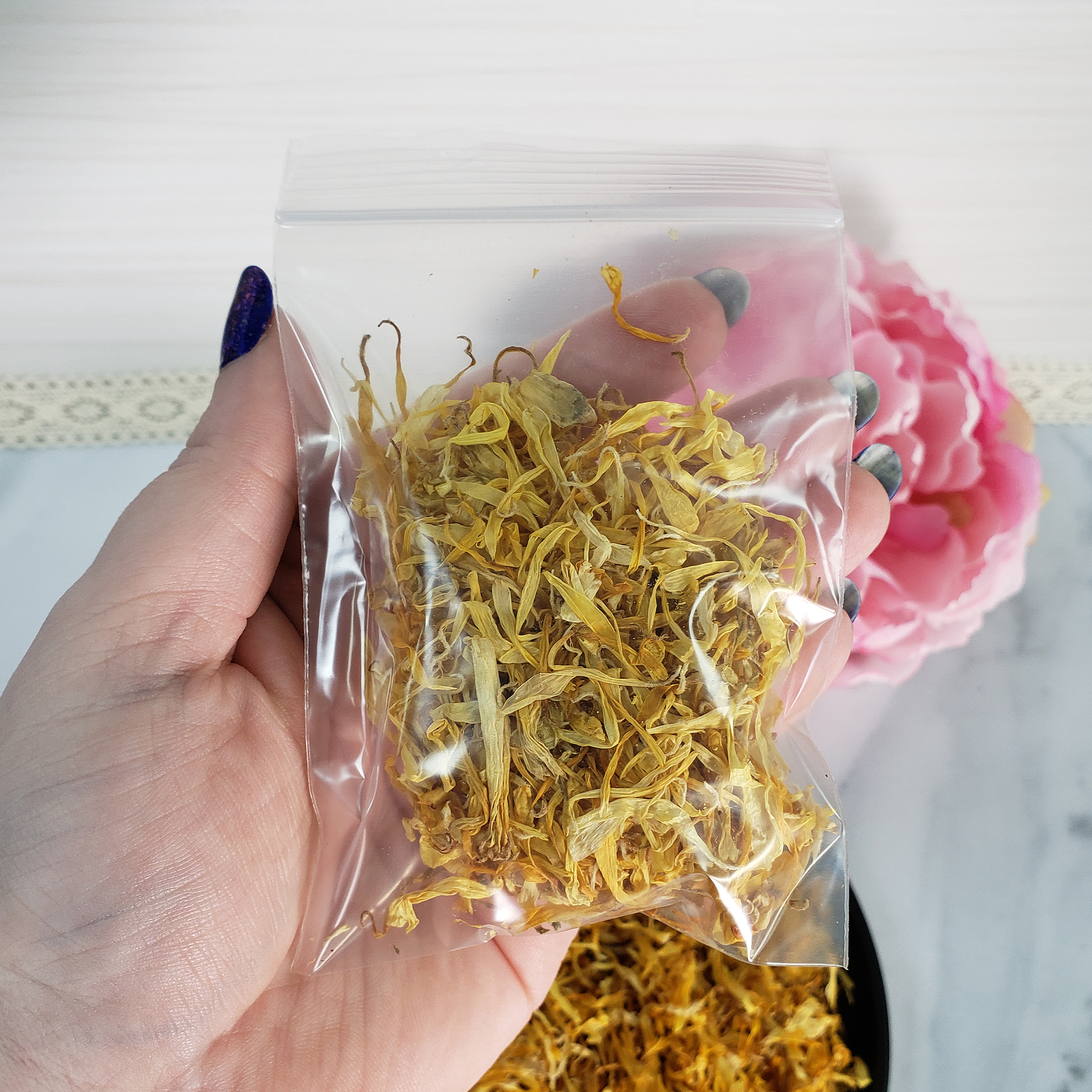 Dried Pot Marigold Flower Calendula Petals Natural Dried Herb Floral | 3 Grams - 2