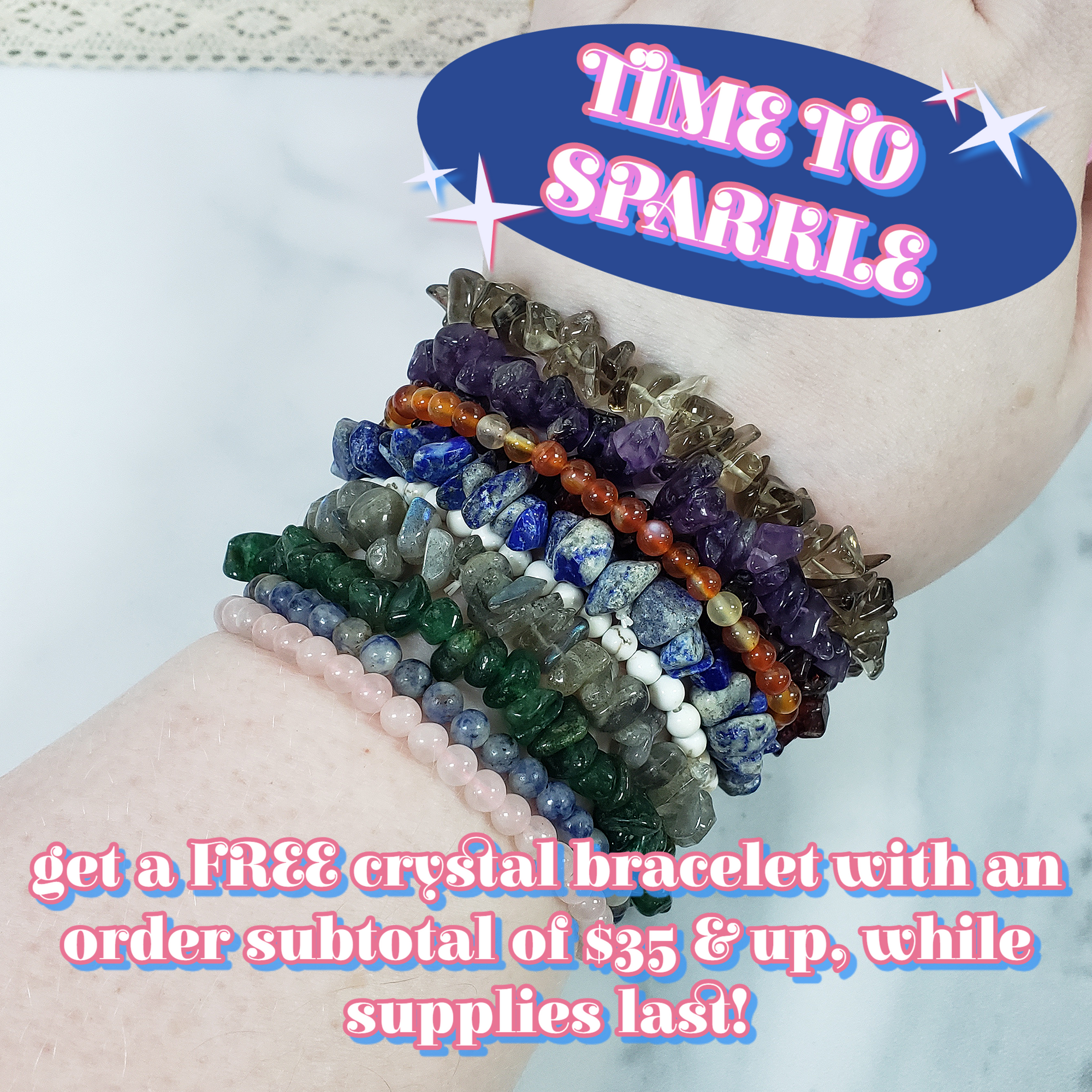 FREE Gemstone Bracelet with Order Subtotal $35 &amp; Up | WHILE SUPPLIES LAST!