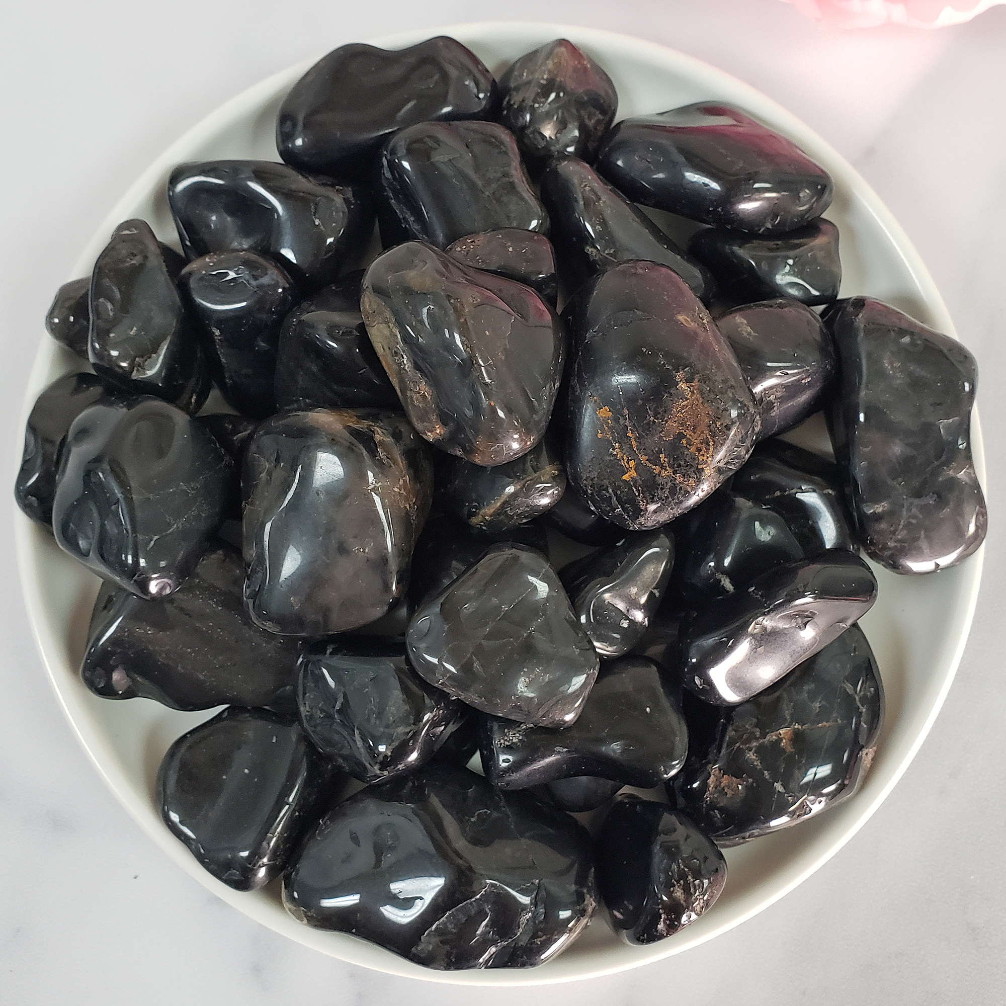 Black Onyx Crystal Natural Gemstone Freeform Tumbled Stone | Multiple Sizes