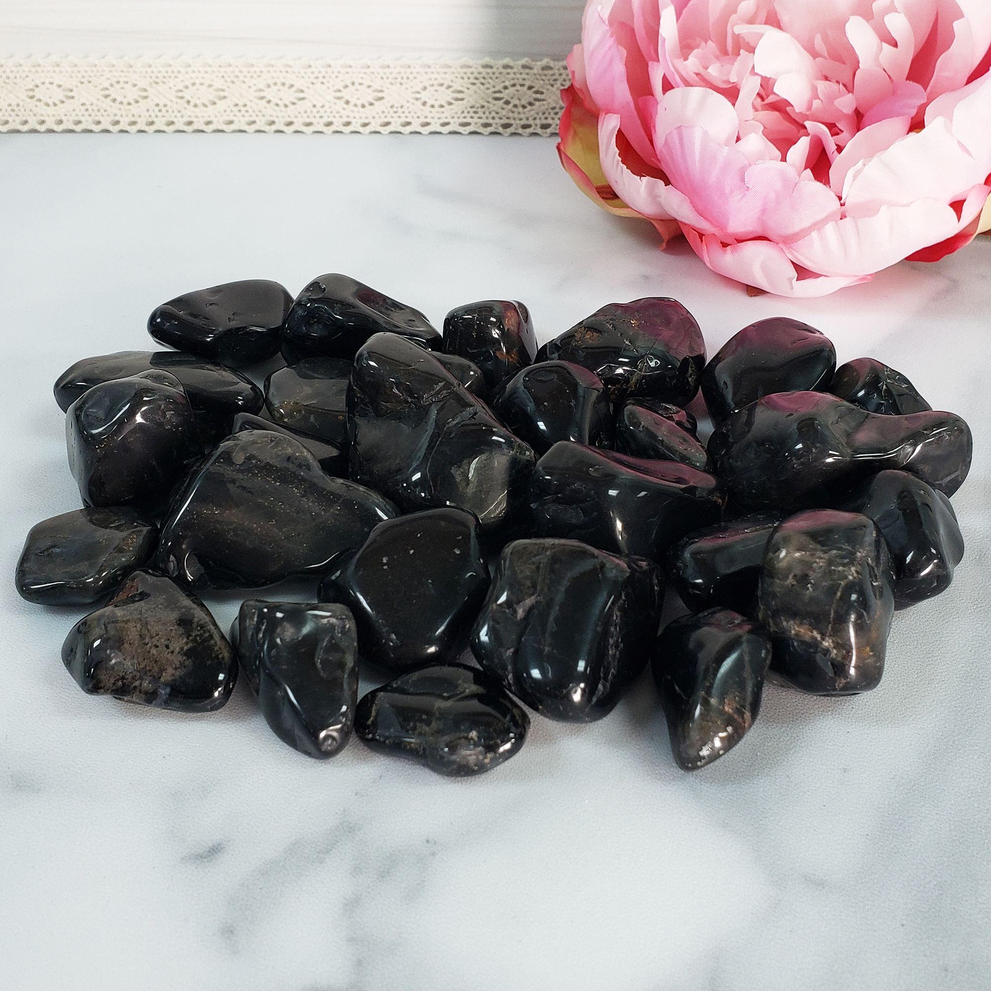 Black Onyx Crystal Natural Gemstone Freeform Tumbled Stone | Multiple Sizes - 3